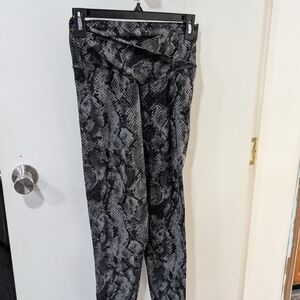 Offline By Aerie Black and Gray Snake Print Leggings